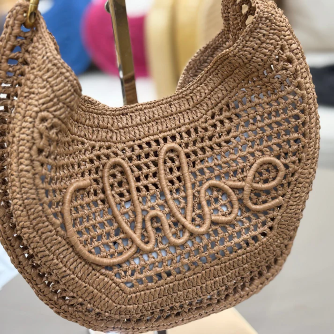 CHLOÉ CALUROSO VERANO BANANA-CARTERAS DE RAFIA