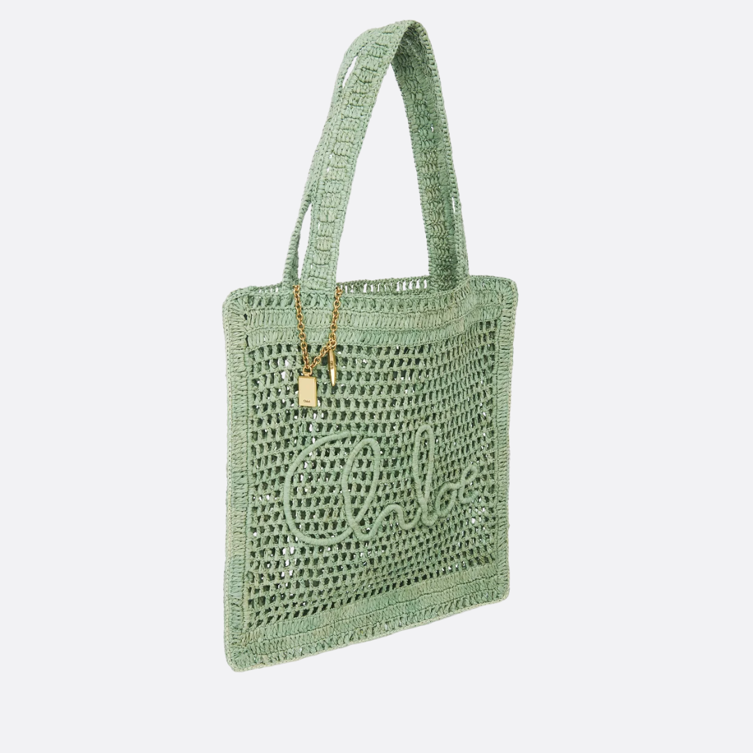 CHLOÉ VERANO-BANANEN-CARTERA DE RAFIA