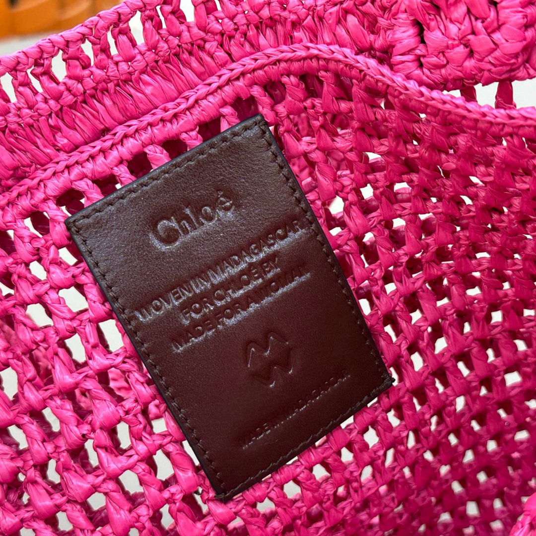 CHLOÉ VERANO-BANANEN-CARTERA DE RAFIA