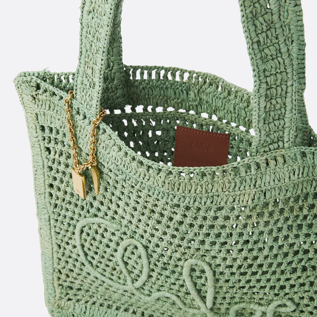 CHLOÉ VERANO-BANANEN-CARTERA DE RAFIA