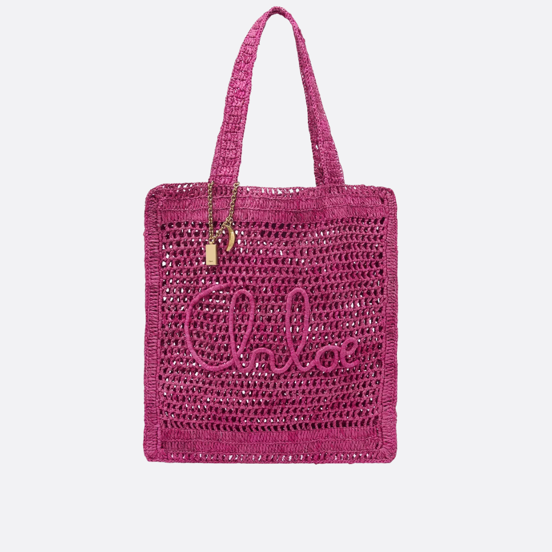 CHLOÉ VERANO-BANANEN-CARTERA DE RAFIA