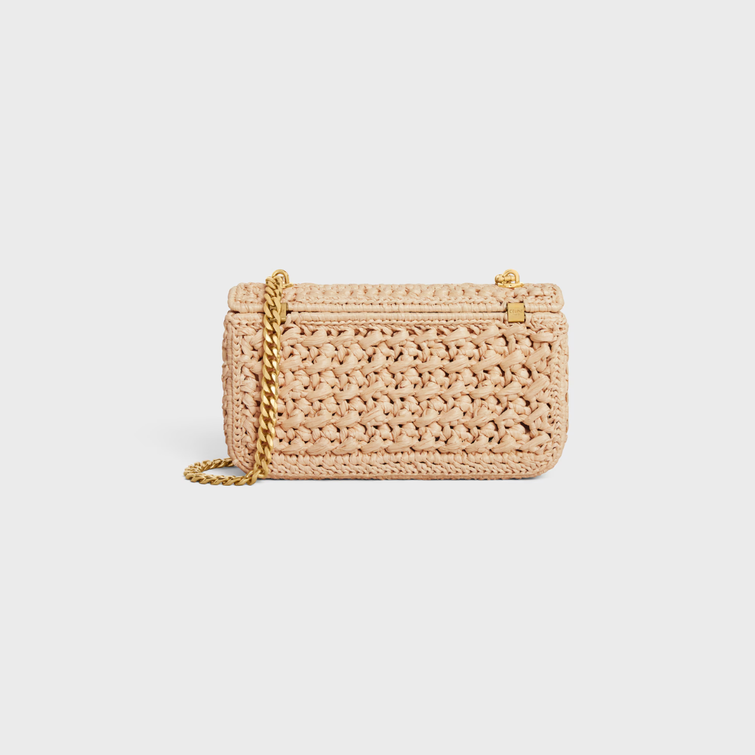 CARTERA DE HOMBRO CON CADENA CLAUDE DE RAFIA CON GEWEBEEFFEKT