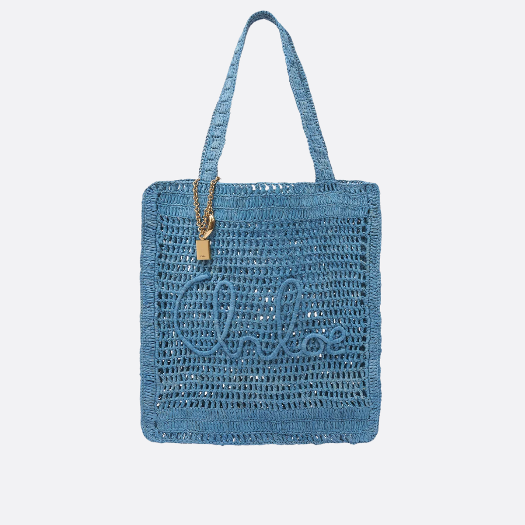CHLOÉ VERANO-BANANEN-CARTERA DE RAFIA