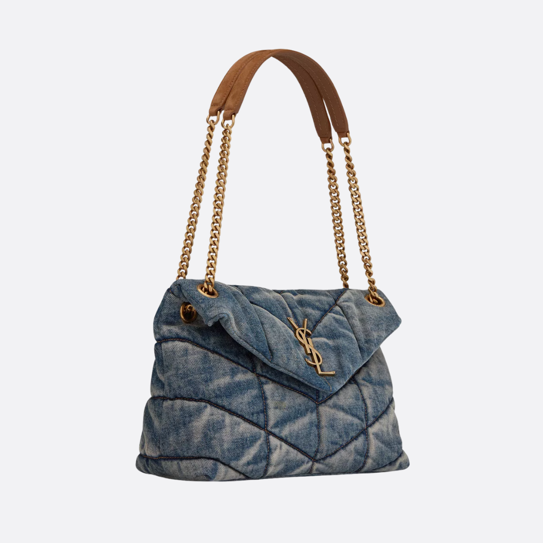 LOULOU PUFFER CARTERA DE GESTEPPTEM VINTAGE-DENIM