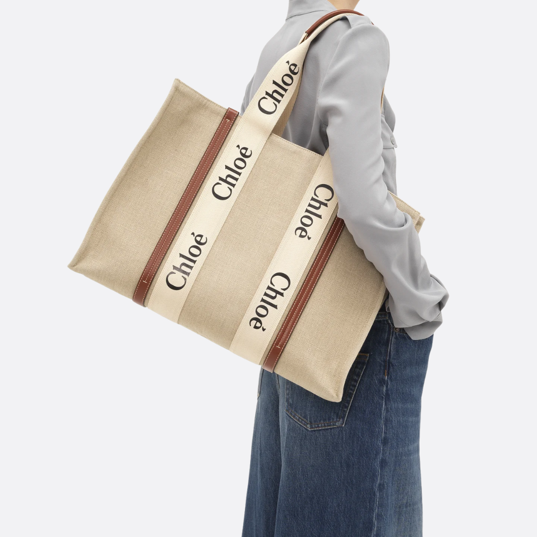 GRANDE WOODY-CARTERA DE LEINEN DE CHLOÉ