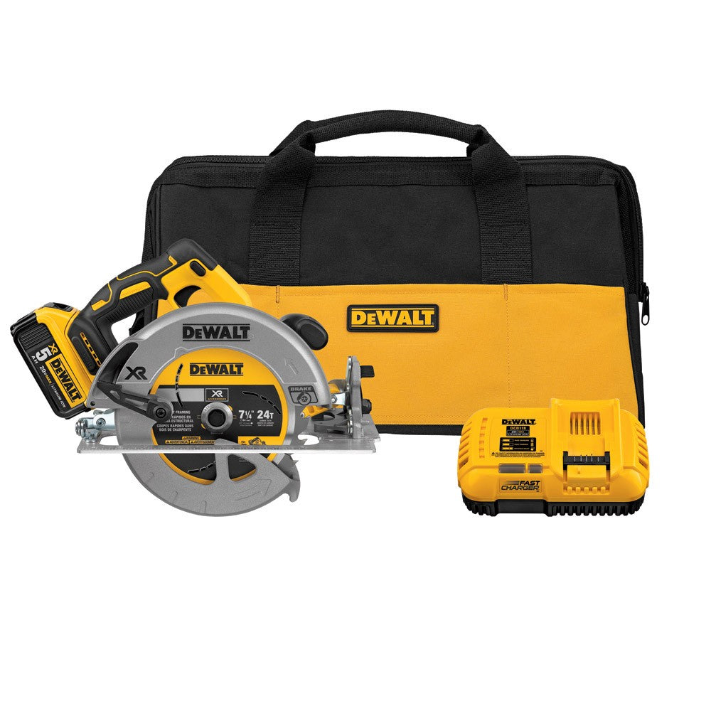 DeWalt DCS570P1 7-1/4" 20V MAX Cordless Circular Saw with Brake Kit and 5.0 Battery