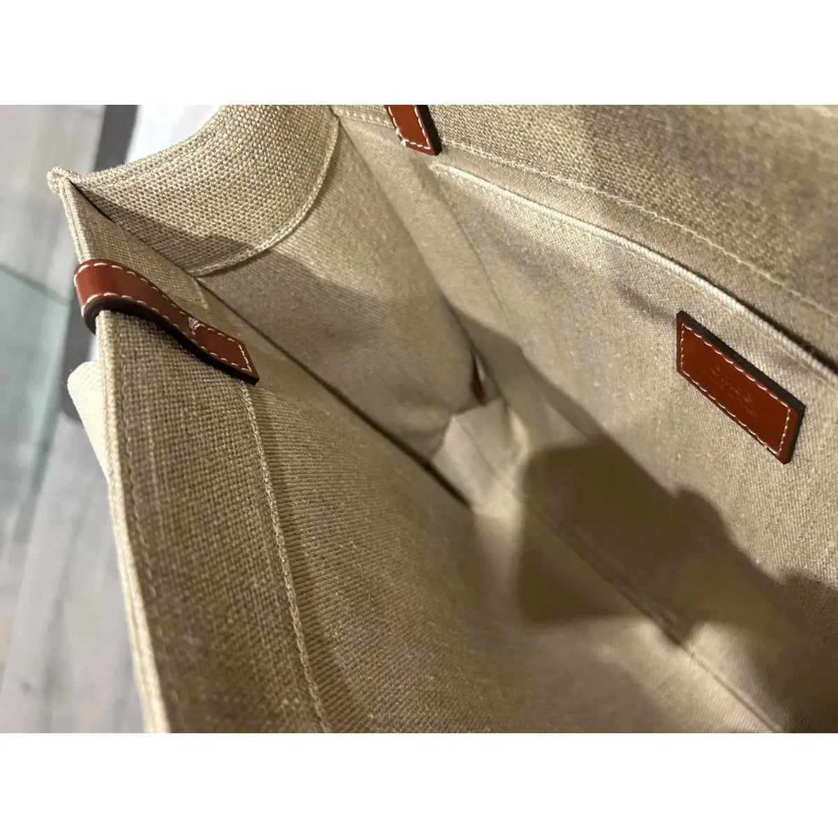 GRANDE WOODY-CARTERA DE LEINEN DE CHLOÉ