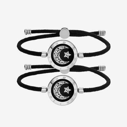 Sun & Moon Touch Bracelets with Milan Rope (Black+Black)
