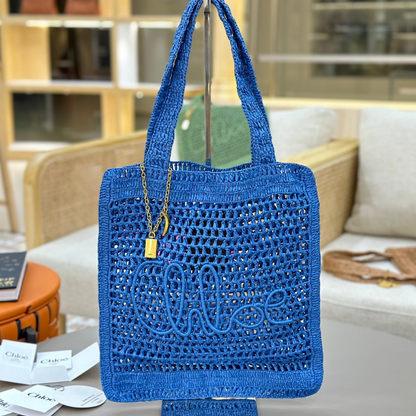 CHLOÉ VERANO-BANANEN-CARTERA DE RAFIA