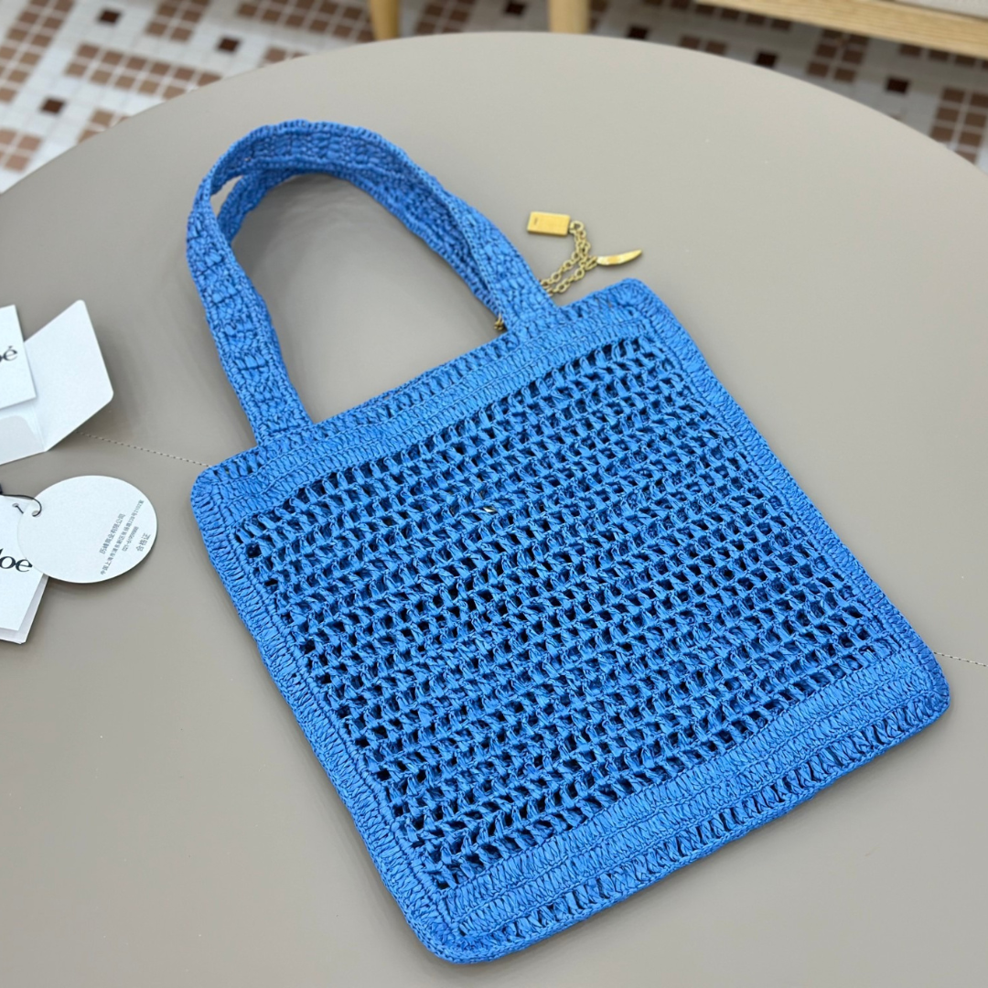 CHLOÉ VERANO-BANANEN-CARTERA DE RAFIA