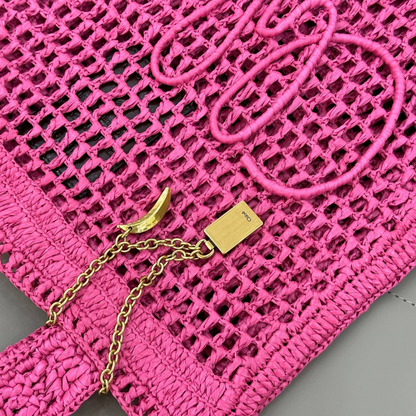 CHLOÉ VERANO-BANANEN-CARTERA DE RAFIA