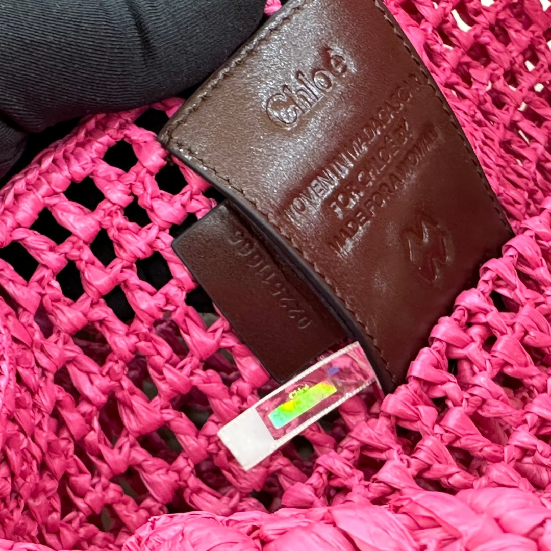 CHLOÉ VERANO-BANANEN-CARTERA DE RAFIA