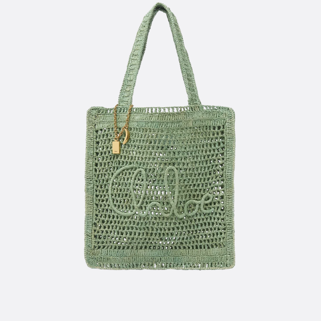 CHLOÉ VERANO-BANANEN-CARTERA DE RAFIA