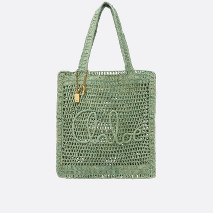 CHLOÉ VERANO-BANANEN-CARTERA DE RAFIA