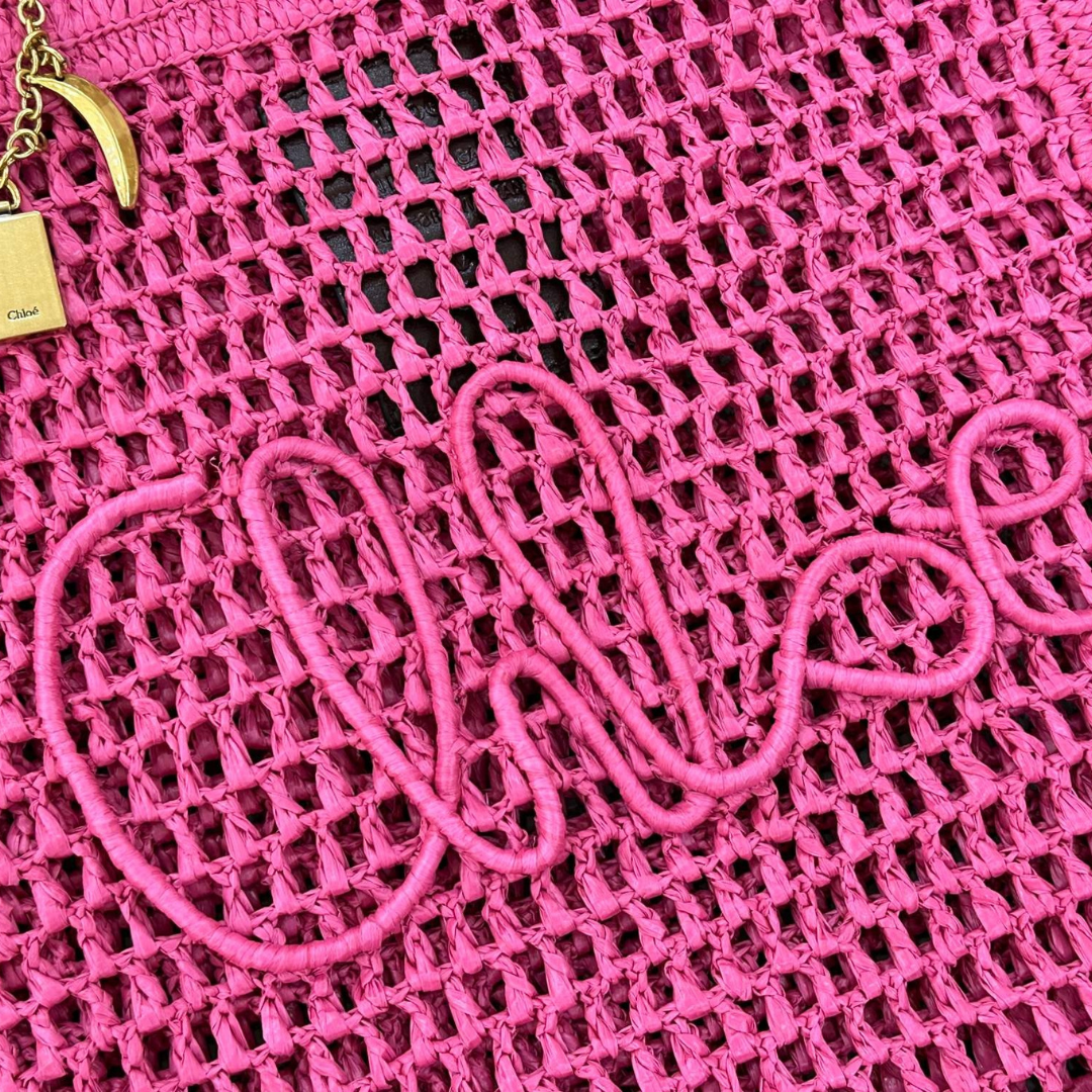 CHLOÉ VERANO-BANANEN-CARTERA DE RAFIA