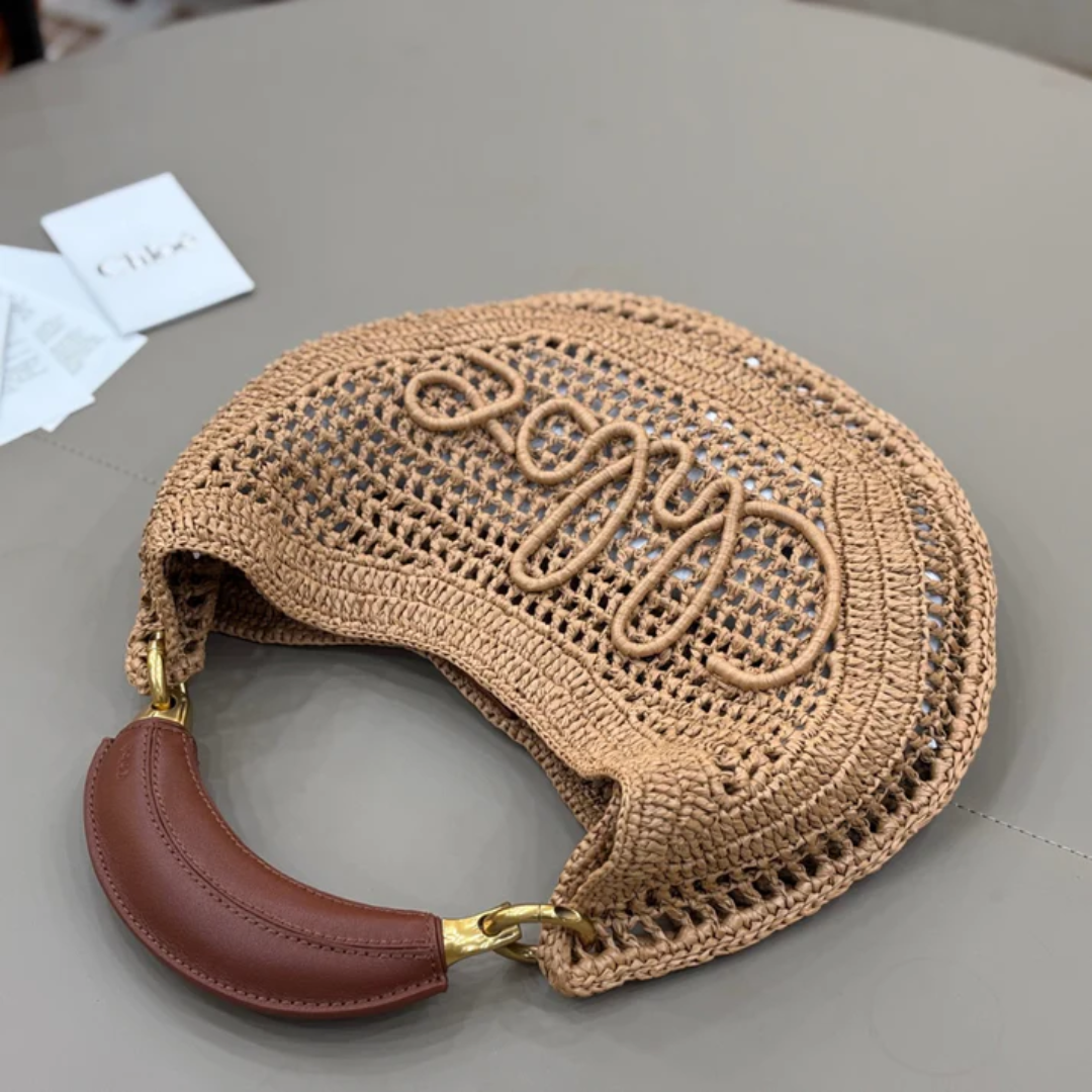 CHLOÉ CALUROSO VERANO BANANA-CARTERAS DE RAFIA