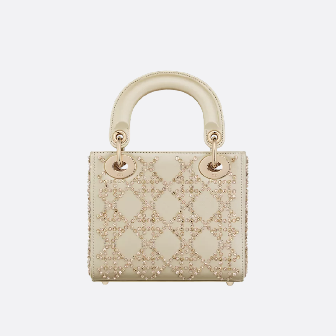 MINI LADY DIOR CON BORDADO DE PERLAS