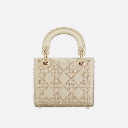 MINI LADY DIOR CON BORDADO DE PERLAS