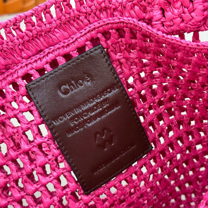 CHLOÉ VERANO-BANANEN-CARTERA DE RAFIA