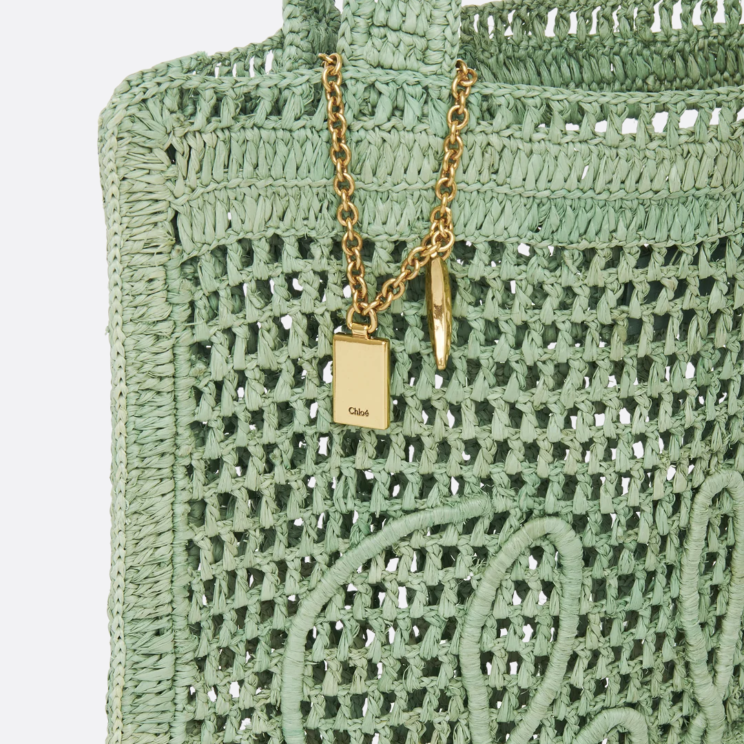 CHLOÉ VERANO-BANANEN-CARTERA DE RAFIA