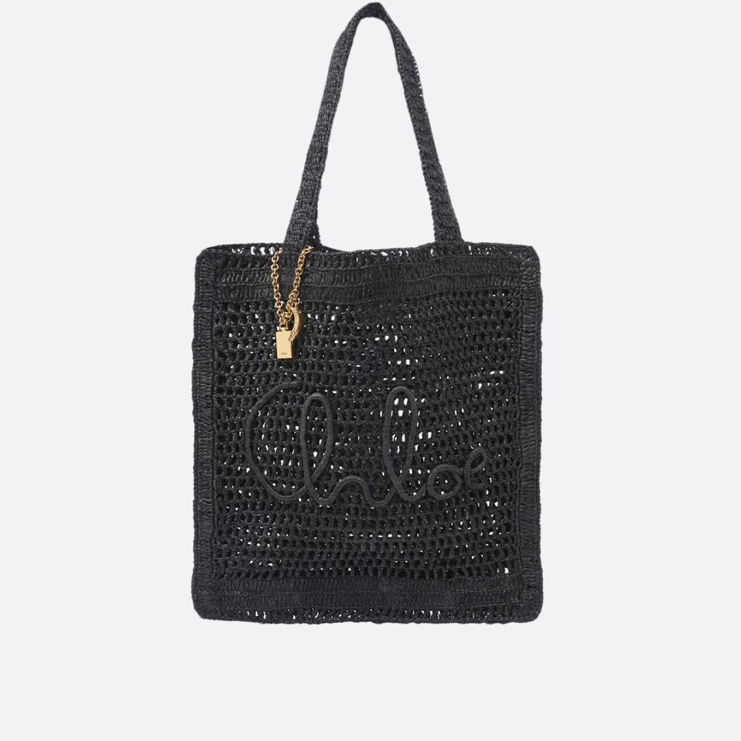 CHLOÉ VERANO-BANANEN-CARTERA DE RAFIA