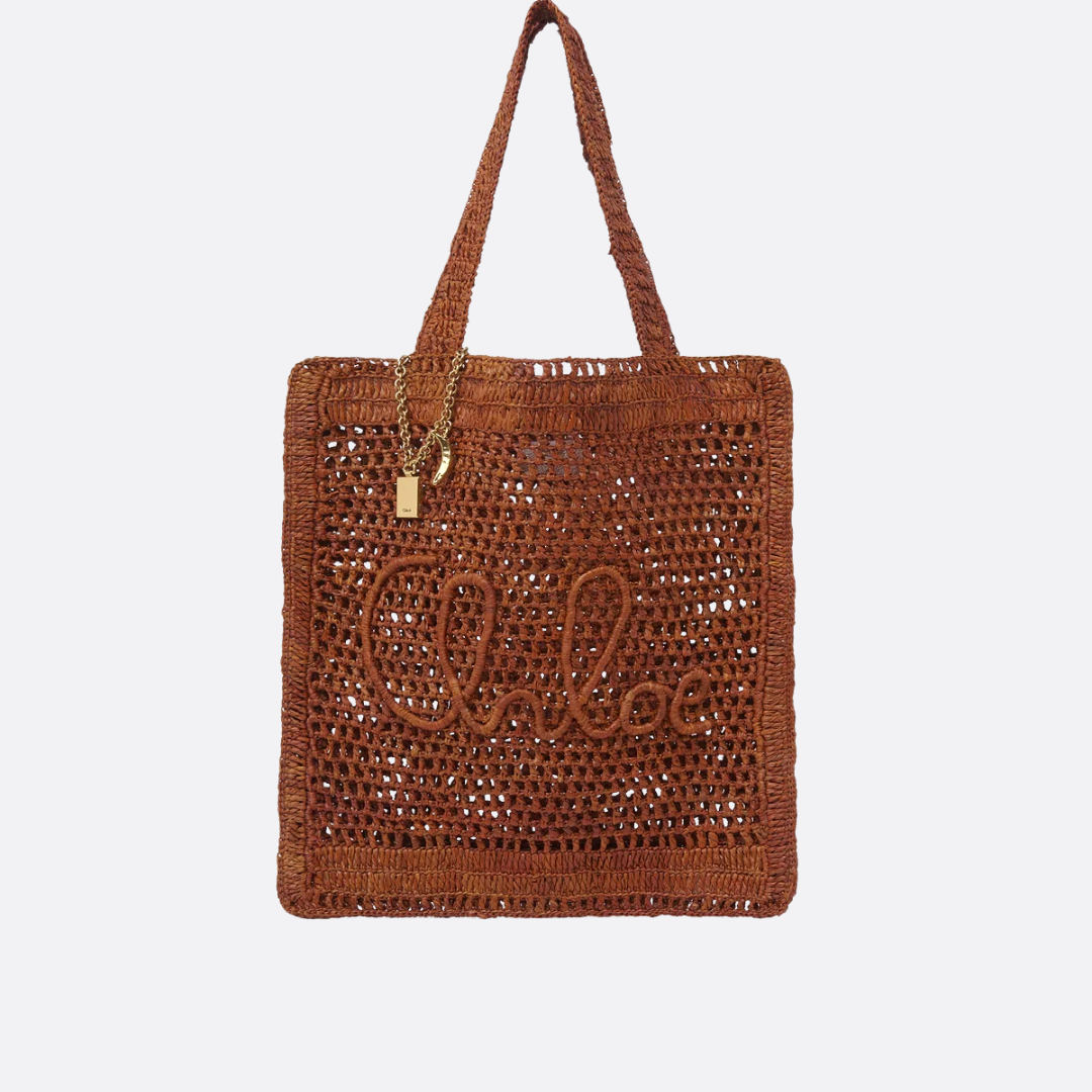 CHLOÉ VERANO-BANANEN-CARTERA DE RAFIA