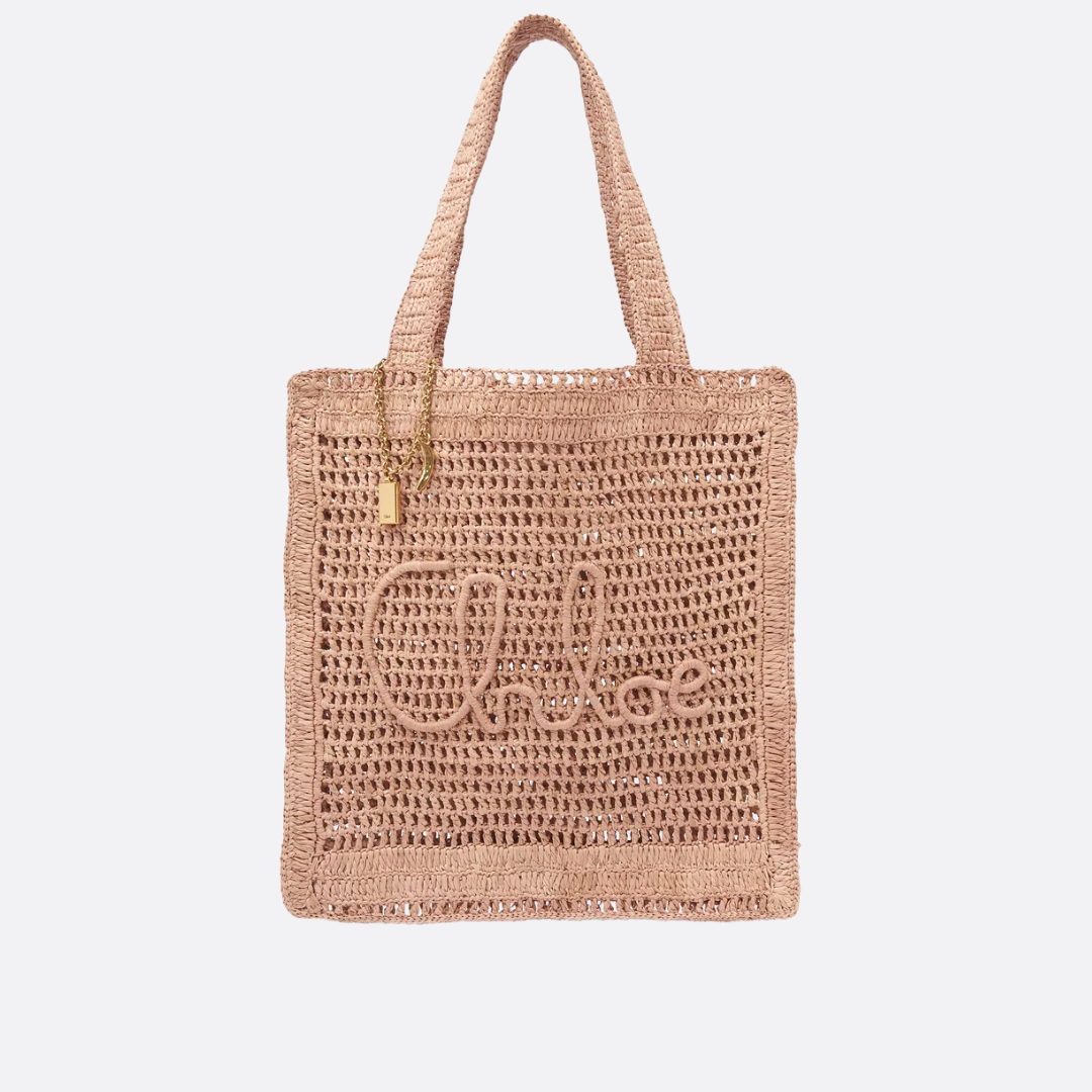 CHLOÉ VERANO-BANANEN-CARTERA DE RAFIA