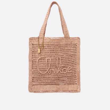 CHLOÉ VERANO-BANANEN-CARTERA DE RAFIA