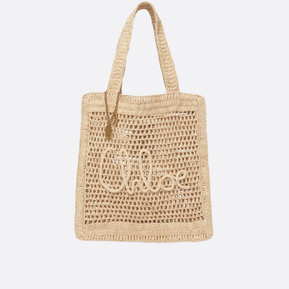 CHLOÉ VERANO-BANANEN-CARTERA DE RAFIA