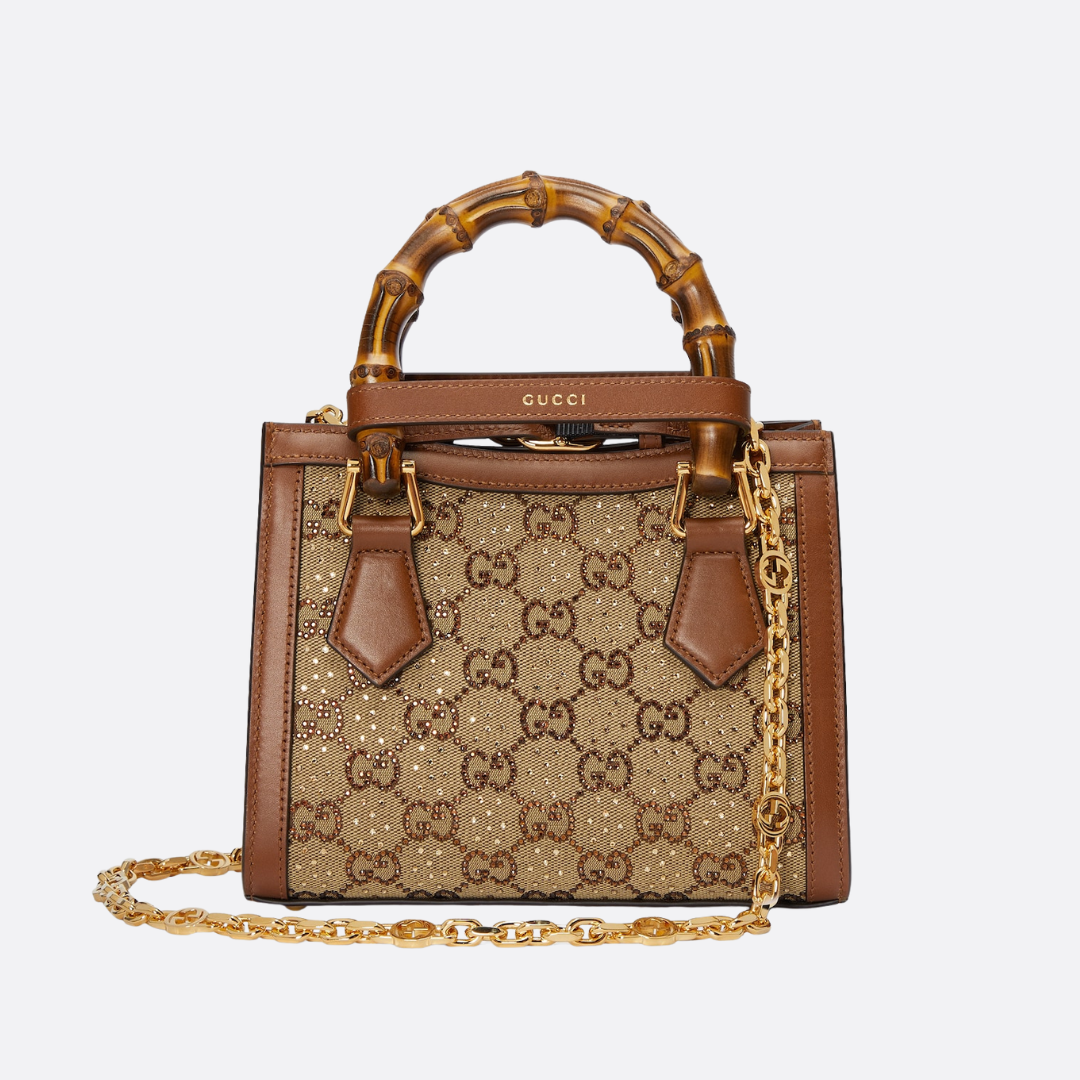 GUCCI DIANA CHICA TOTE-CARTERA CON KRISTALLEN