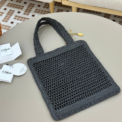 CHLOÉ VERANO-BANANEN-CARTERA DE RAFIA