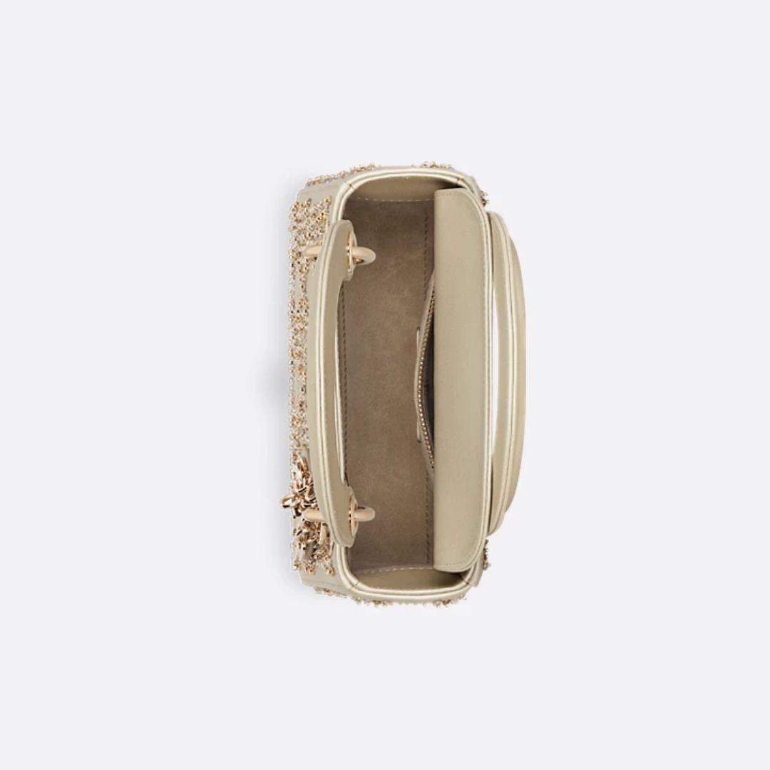 MINI LADY DIOR CON BORDADO DE PERLAS