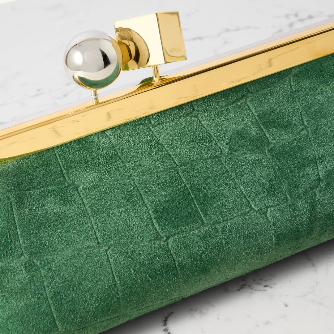 JACQUEMUS LE SALON CLUTCH DE GAMUZA CON EFECTO COCO