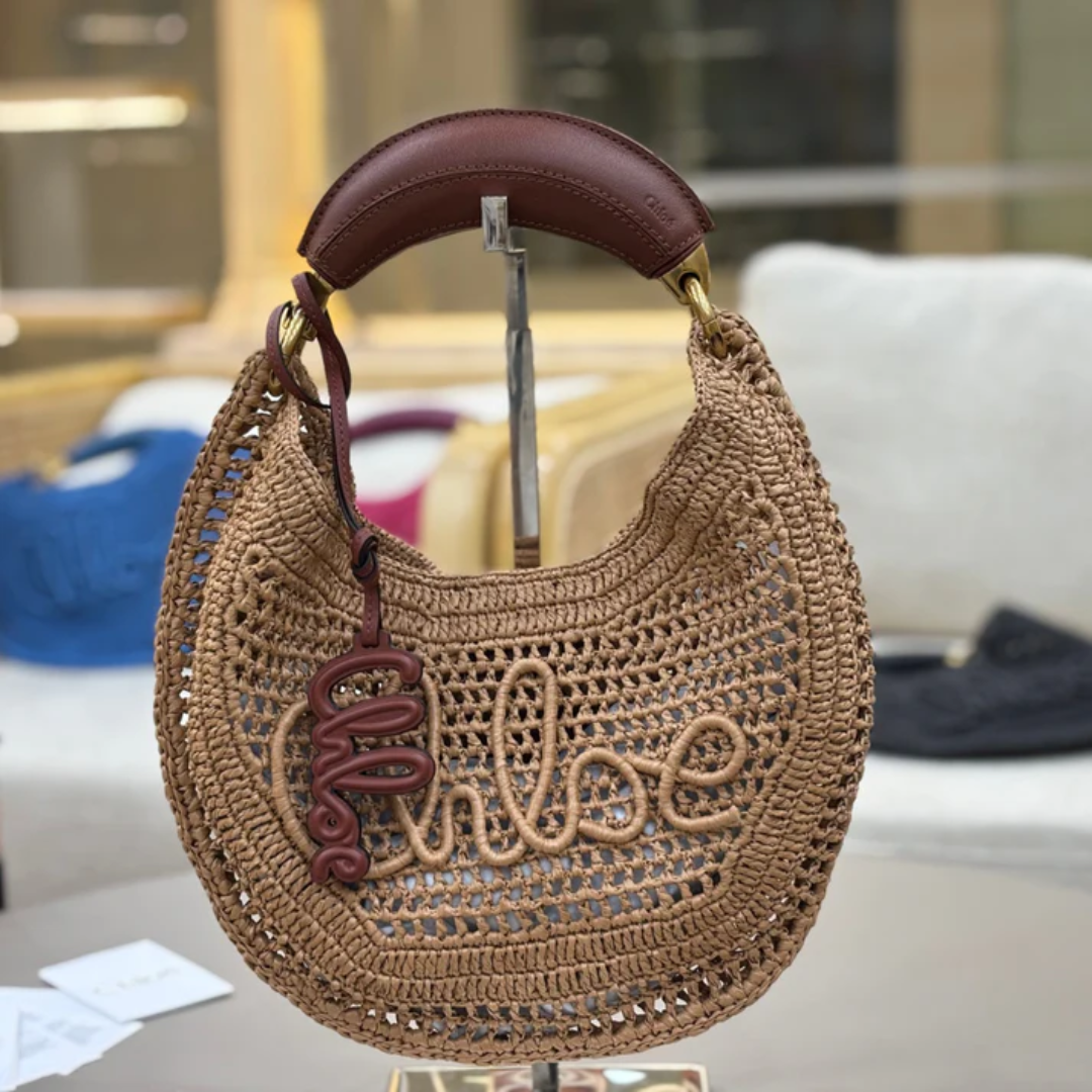 CHLOÉ CALUROSO VERANO BANANA-CARTERAS DE RAFIA