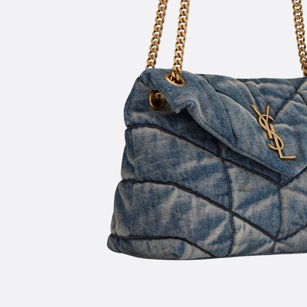 LOULOU PUFFER CARTERA DE GESTEPPTEM VINTAGE-DENIM