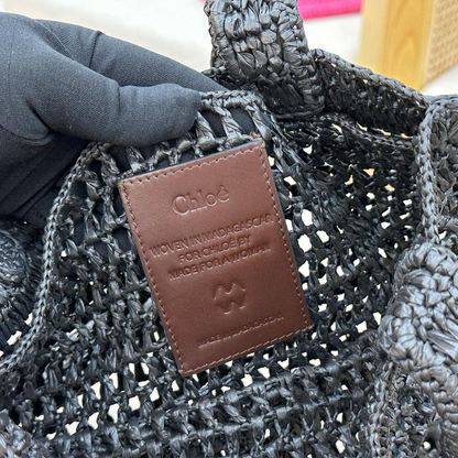 CHLOÉ VERANO-BANANEN-CARTERA DE RAFIA