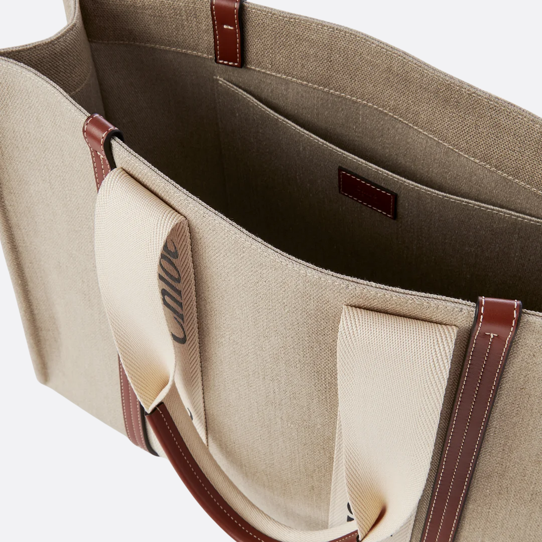 GRANDE WOODY-CARTERA DE LEINEN DE CHLOÉ