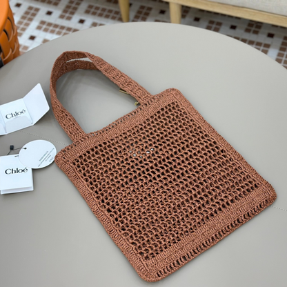 CHLOÉ VERANO-BANANEN-CARTERA DE RAFIA