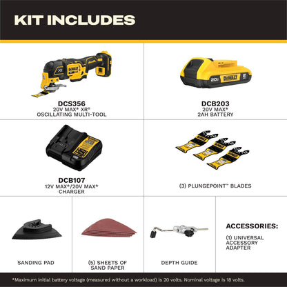 DeWalt DCS356D1 20V MAX XR Brushless Cordless Oscillating Multi-Tool Kit