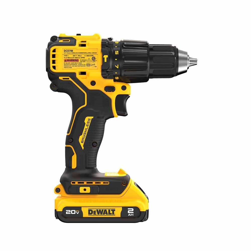 DeWalt DCD798D1 20V MAX Brushless Cordless 1/2 in. Hammer Drill Kit