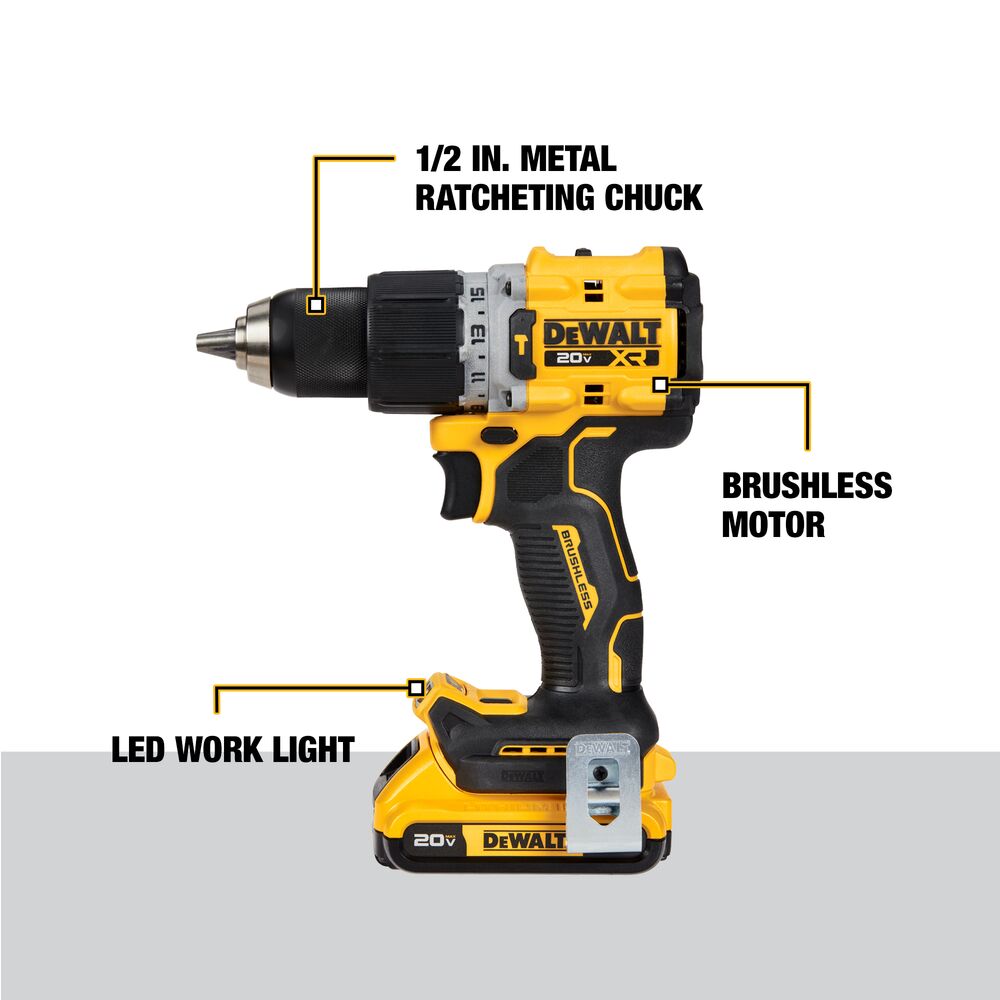 DeWalt DCD805D2 20V Max XR Brushless Cordless 1/2" Hammer Drill/Driver Kit