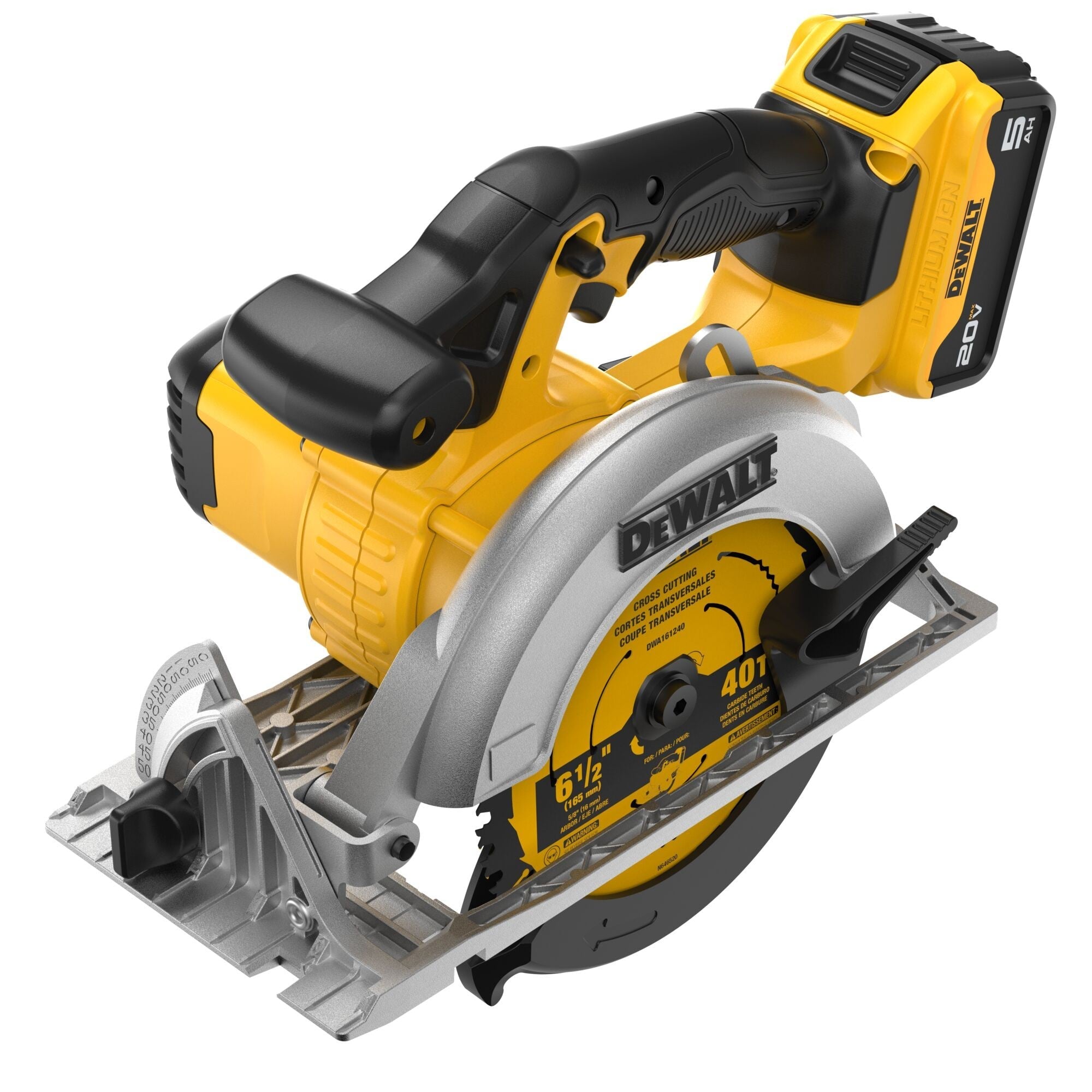 DeWalt DCS391P1 20V Max Li Ion 6-1/2" Circular Saw Kit (5.0 Ah) 5/8"Arbor