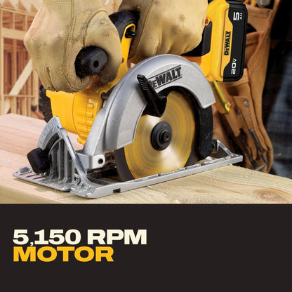 DeWalt DCS391P1 20V Max Li Ion 6-1/2" Circular Saw Kit (5.0 Ah) 5/8"Arbor