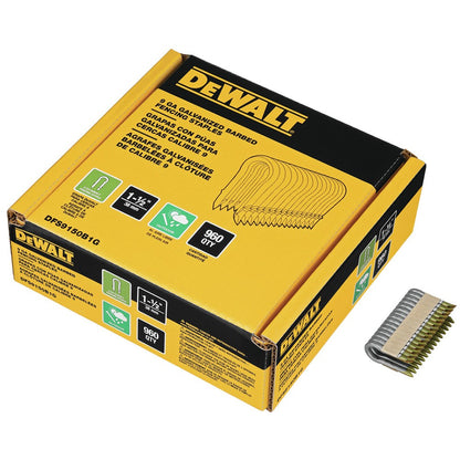 DeWalt DFS9150B1G 1-1/2" 9GA Galvanized Barbed Staple 960Pk