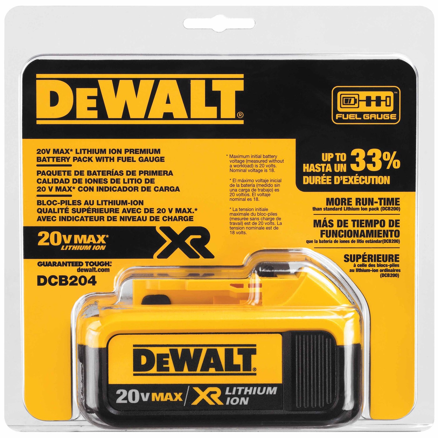 DeWalt DCB204 20V MAX Premium XR Lithium Ion Battery Pack