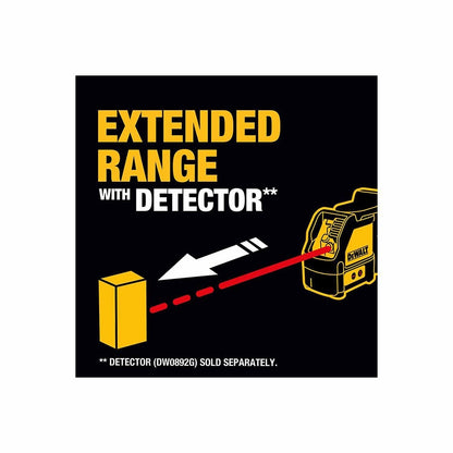 DeWalt DW088K Self Leveling Horizontal/Vertical RED Cross Line Laser Level DW088K-QU (USES 3 X AA)