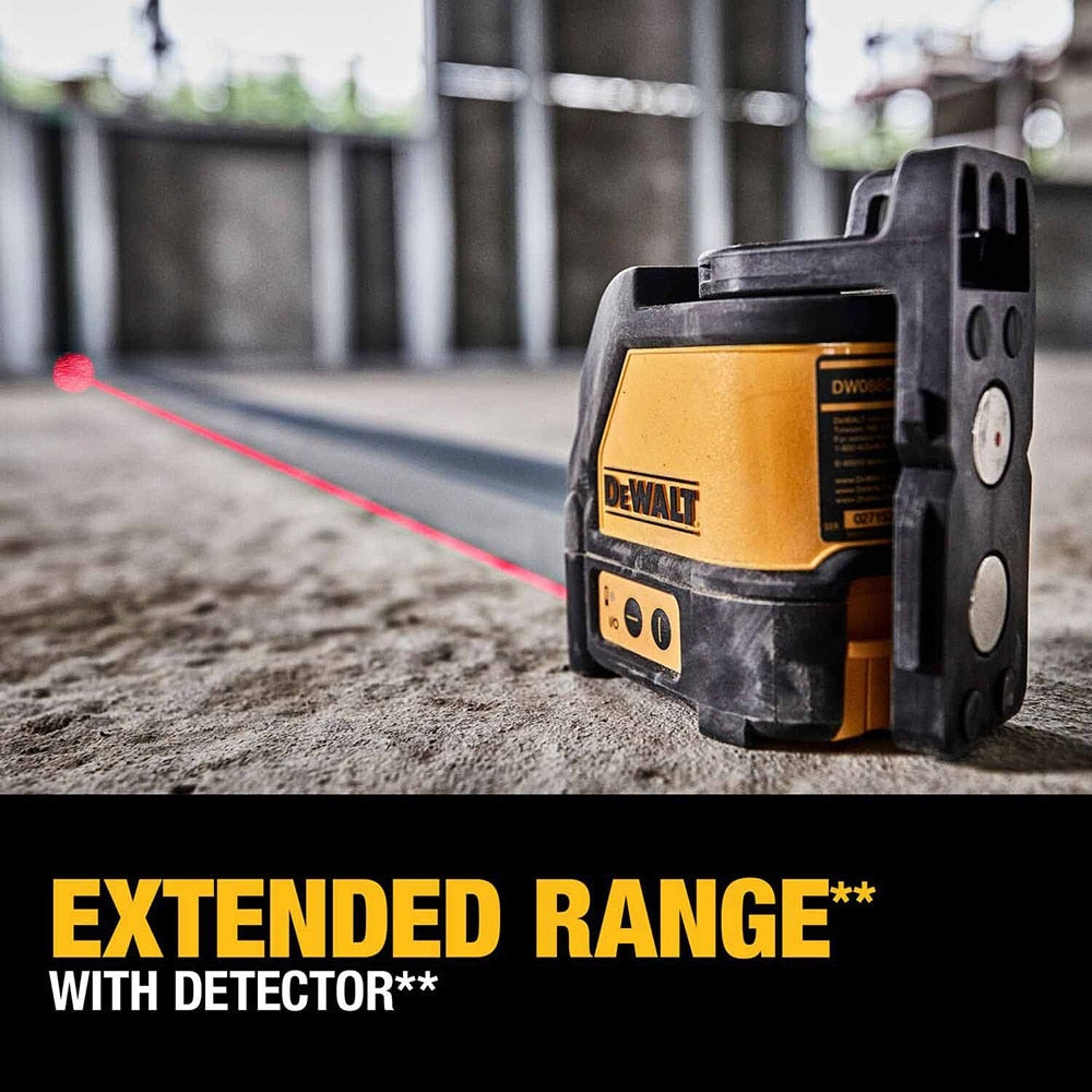 DeWalt DW088K Self Leveling Horizontal/Vertical RED Cross Line Laser Level DW088K-QU (USES 3 X AA)