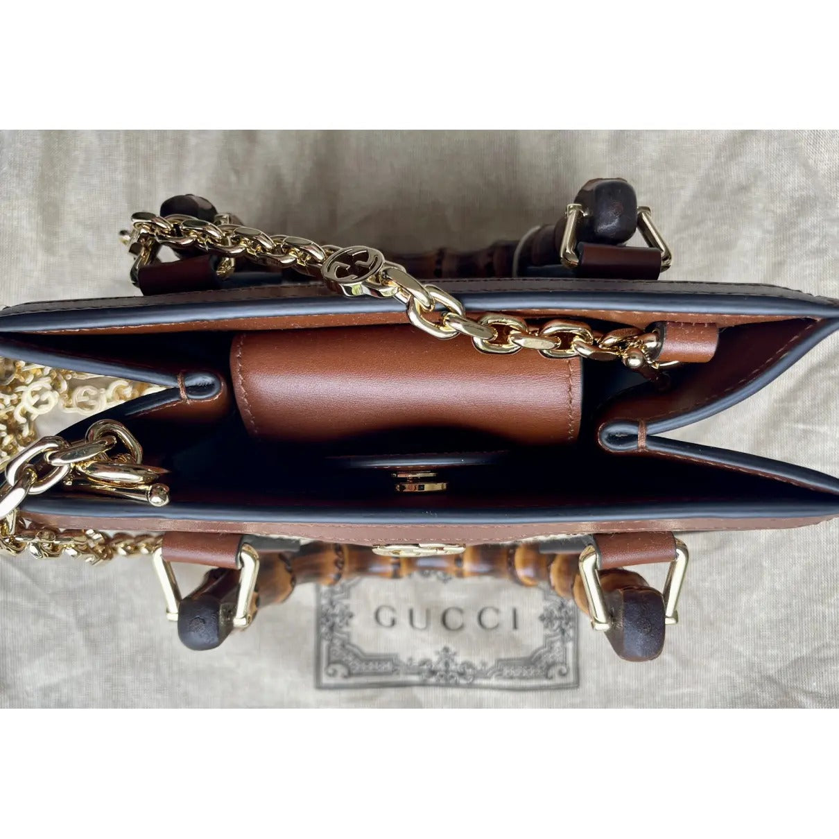 GUCCI DIANA CHICA TOTE-CARTERA CON KRISTALLEN