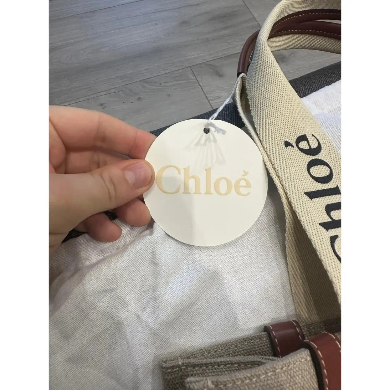 GRANDE WOODY-CARTERA DE LEINEN DE CHLOÉ
