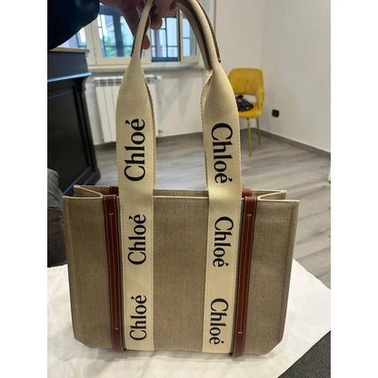 GRANDE WOODY-CARTERA DE LEINEN DE CHLOÉ